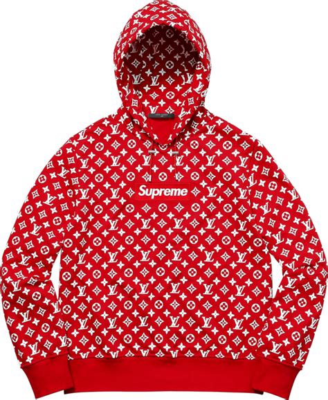 supreme lv red hoodie|louis vuitton red monogram hoodie.